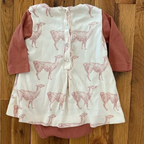 Kate Quinn Cream and Pink Llama Print Baby Outfit - Picture 3 of 3